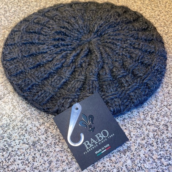 NWT Babo Women’s Wool Kit Gray Beret Hat Italy Woven Warm Winter Stlye OS - Picture 4 of 6